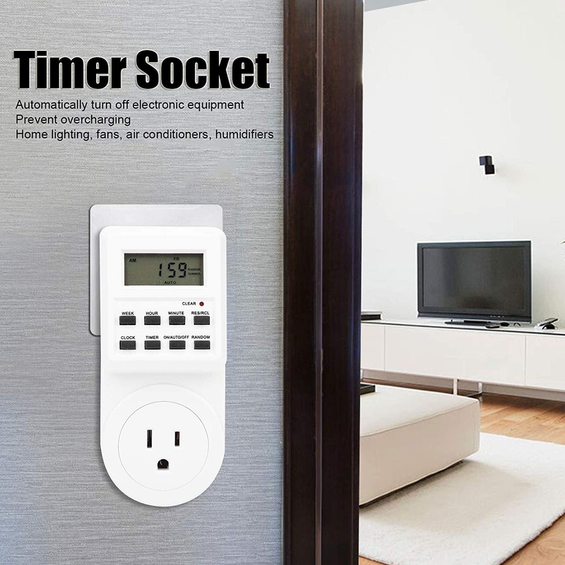 Digital Outlet Timer Plug Timer Switch Outlet Timer for Air Conditioners Lighting Electrical Appliances Home & Garden > Lighting Accessories > Lighting Timers Surebuy   