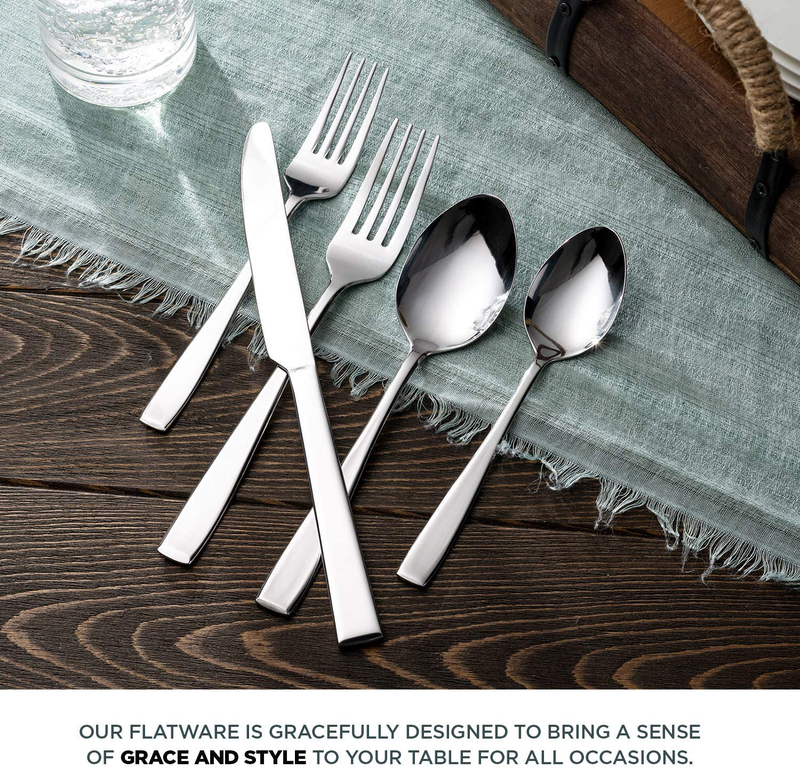 Godinger Silverware Set, Flatware Sets, Mirrored Stainless Steel Cutlery Set, 20 Piece Set, Service for 4 Home & Garden > Kitchen & Dining > Tableware > Flatware > Flatware Sets Godinger   