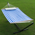 Gafete Waterproof 2 Person Hammock with Stand Included Heavy Duty Textilene Double Hammock with Pillow for Outdoor, Max 475lbs Capacity, Quick Dry (Coffee) Home & Garden > Lawn & Garden > Outdoor Living > Hammocks gafete Blue  