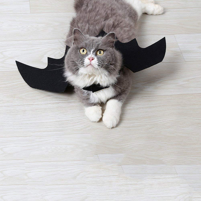 Feeke Cat Halloween Costume - Black Cat Bat Wings Cosplay - Pet Costumes Apparel for Cat Small Dogs Puppy for Cat Dress up Accessories