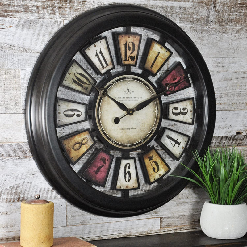 FirsTime & Co. Numeral Plaques Wall Clock Home & Garden > Decor > Clocks > Wall Clocks FirsTime & Co. Metallic Black 22.5 inches 