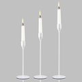 SUJUN Matte Black Candle Holders Set of 3 for Taper Candles, Decorative Candlestick Holder for Wedding, Dinning, Party, Fits 3/4 inch Thick Candle&Led Candles (Metal Candle Stand) Home & Garden > Decor > Home Fragrance Accessories > Candle Holders SUJUN White  
