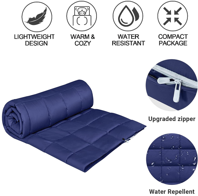 KingCamp Multipurpose Packable Lightweight Travel Down Alternative Blanket, Wearable Warm Compact Camping Waterproof Blanket for Airplane, Hiking, Backpacking, Stadium