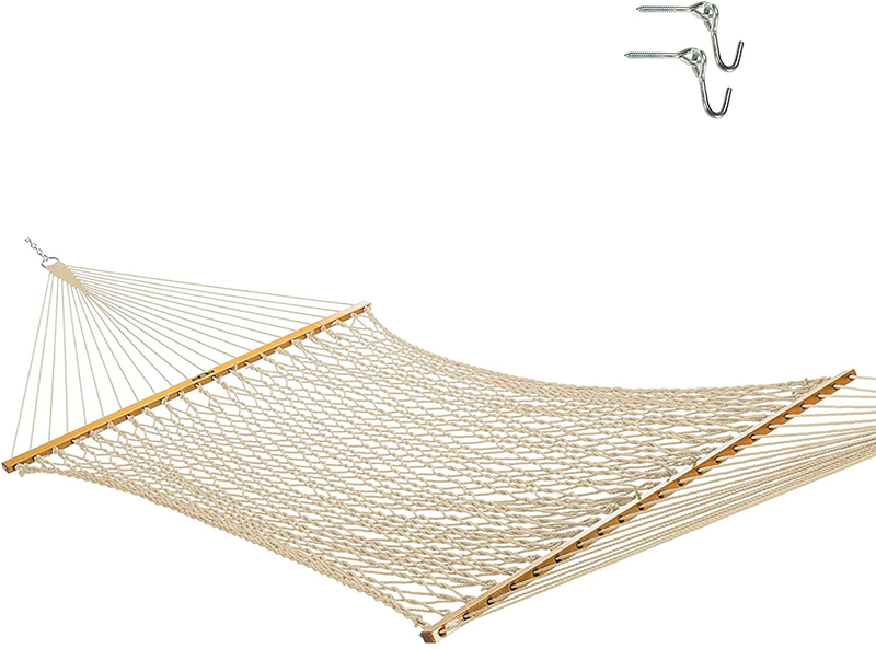 Original Pawleys Island 13DCOT Large Oatmeal DuraCord Rope Hammock with Free Extension Chains & Tree Hooks, Handcrafted in The USA, Accommodates 2 People, 450 LB Weight Capacity, 13 ft. x 55 in. Home & Garden > Lawn & Garden > Outdoor Living > Hammocks Original Pawleys Island Oatmeal  