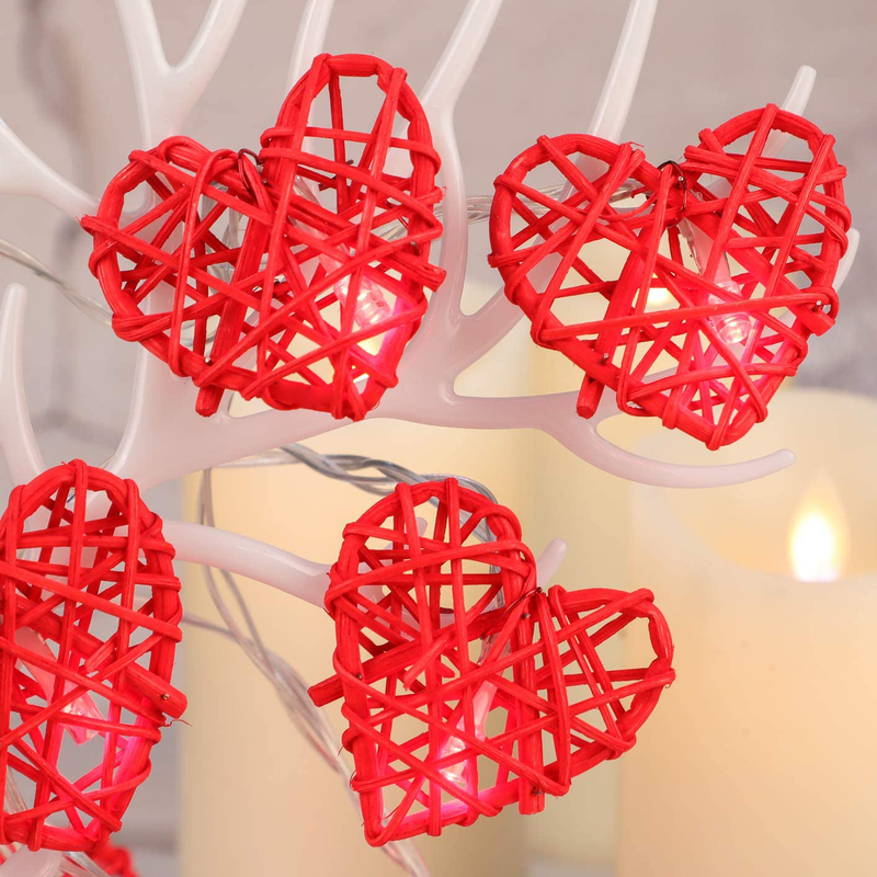 Impress Life String Lights Indoor, Rattan Love LED Heart, USB Operated with Remote for Valentine'S Day Home Bedroom Proposal Wedding Anniversary Party Mother'S Day Decor Home & Garden > Decor > Seasonal & Holiday Decorations Impress Life   