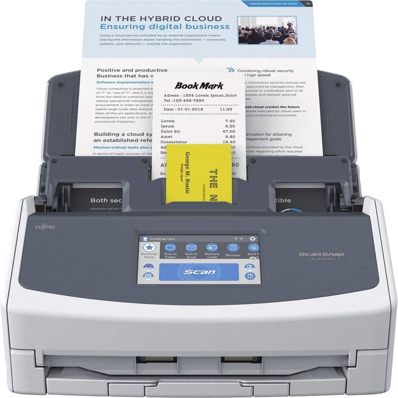 Fujitsu ScanSnap iX1600 Versatile Cloud Enabled Document Scanner for Mac or PC, White Electronics > Print, Copy, Scan & Fax > Scanners FUJITSU ScanSnap iX1600 White Deluxe Bundle  