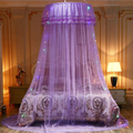 Topyuan Princess Mosquito Net for Bed, 4 Colors LED String Lights Canopy Bed Curtain Netting for Baby, Kids, Girls or Adults. 1 Entry,For Single to King Size Beds Sporting Goods > Outdoor Recreation > Camping & Hiking > Mosquito Nets & Insect Screens Topyuan Purple With Lamps 