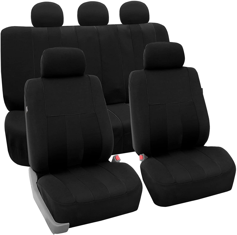 FH Group FB036BLACK115 Seat Cover (Airbag Compatible and Split Bench Black) Vehicles & Parts > Vehicle Parts & Accessories > Motor Vehicle Parts > Motor Vehicle Seating FH Group Black-Full  