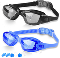 COOLOO Swim Goggles Men, 2 Pack Swimming Goggles for Women Kids Adult Anti-Fog Sporting Goods > Outdoor Recreation > Boating & Water Sports > Swimming > Swim Goggles & Masks COOLOO G.dark Blue & Black  