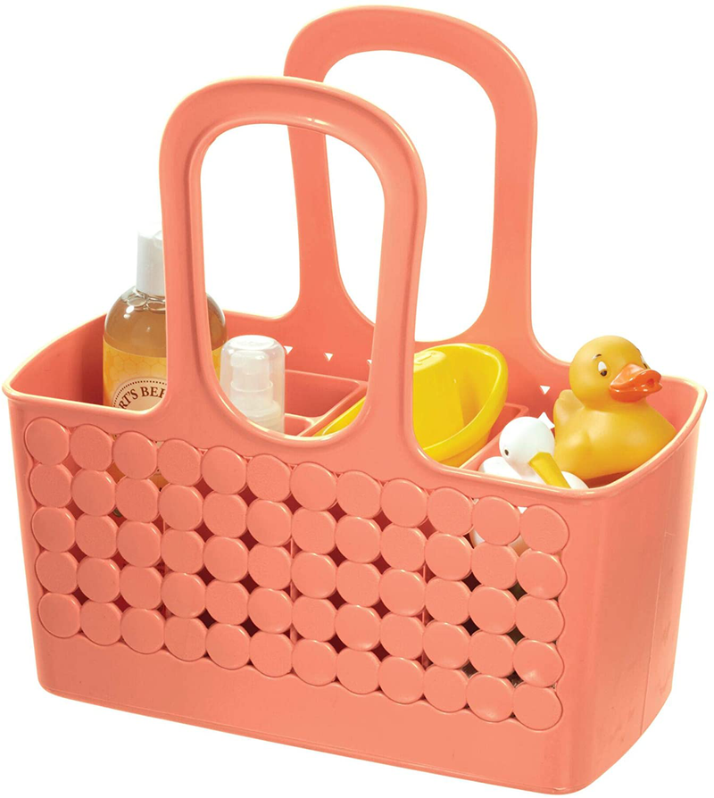 Idesign Orbz Bathroom Shower Tote for Shampoo, Cosmetics, Beauty Products - Small, Divided, Coral Sporting Goods > Outdoor Recreation > Camping & Hiking > Portable Toilets & Showers iDesign   