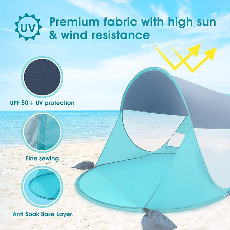ISILER Pop up Beach Tent, 3-5 Person 86×57×47 Inches Sun Shelter, Portable Outdoor Beach Shade Tent, UPF 50+ Baby Beach Shelter, Easy Setup Windproof Waterproof Beach Canopy Cabana with Carry Bag Sporting Goods > Outdoor Recreation > Camping & Hiking > Tent Accessories ISILER   