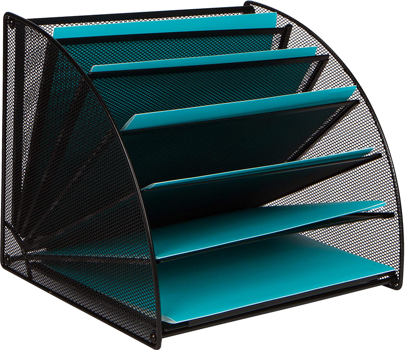 Mesh Office Organizer for Desk - Fan Shaped Desktop Organizer with 6 Compartments for Filing Paper, Bills, Letters. Desk File Organizer for Work, School, Office, Waiting Room, Classroom, and More Office Supplies > General Office Supplies Dasher Products Default Title  