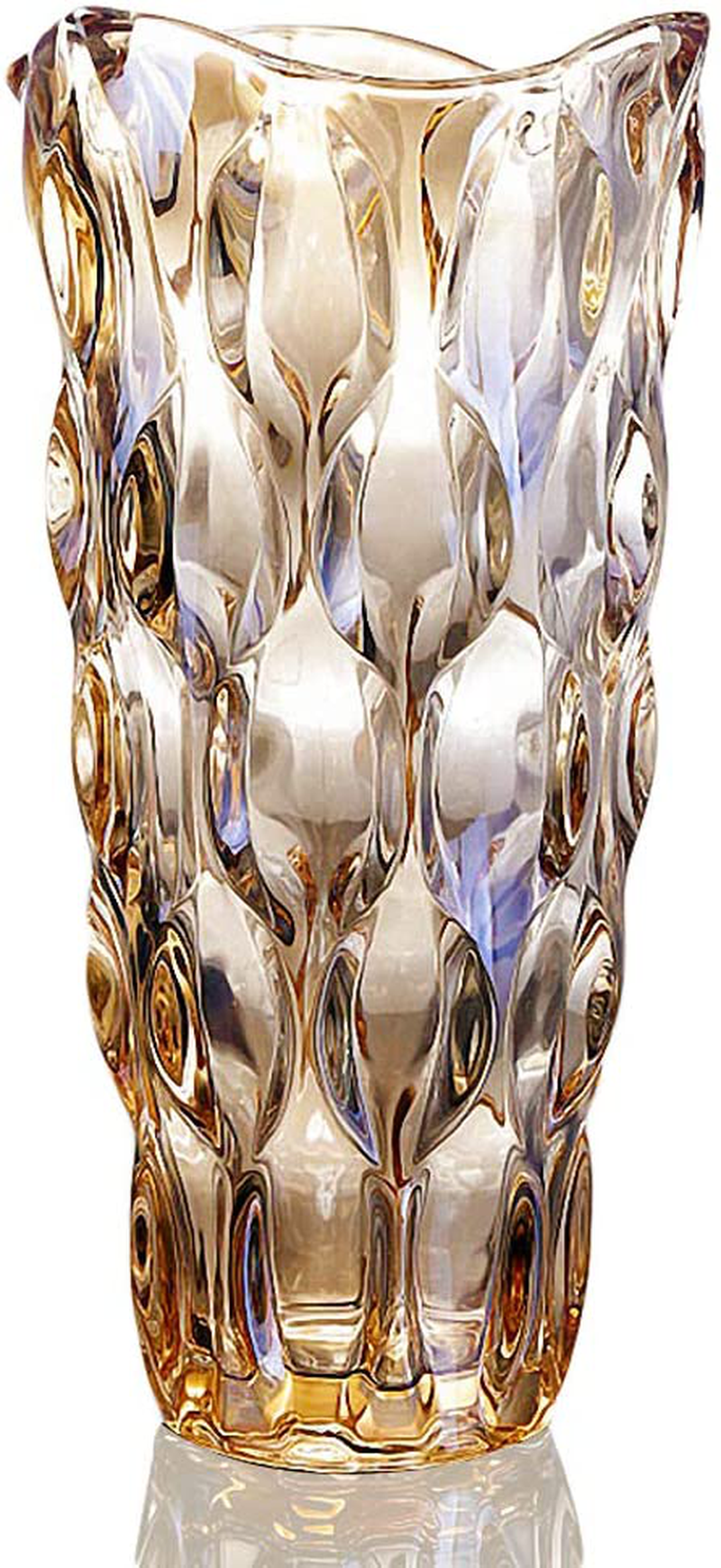 Flower Vase for Decor Glass Gold Vase 11.8" Tall