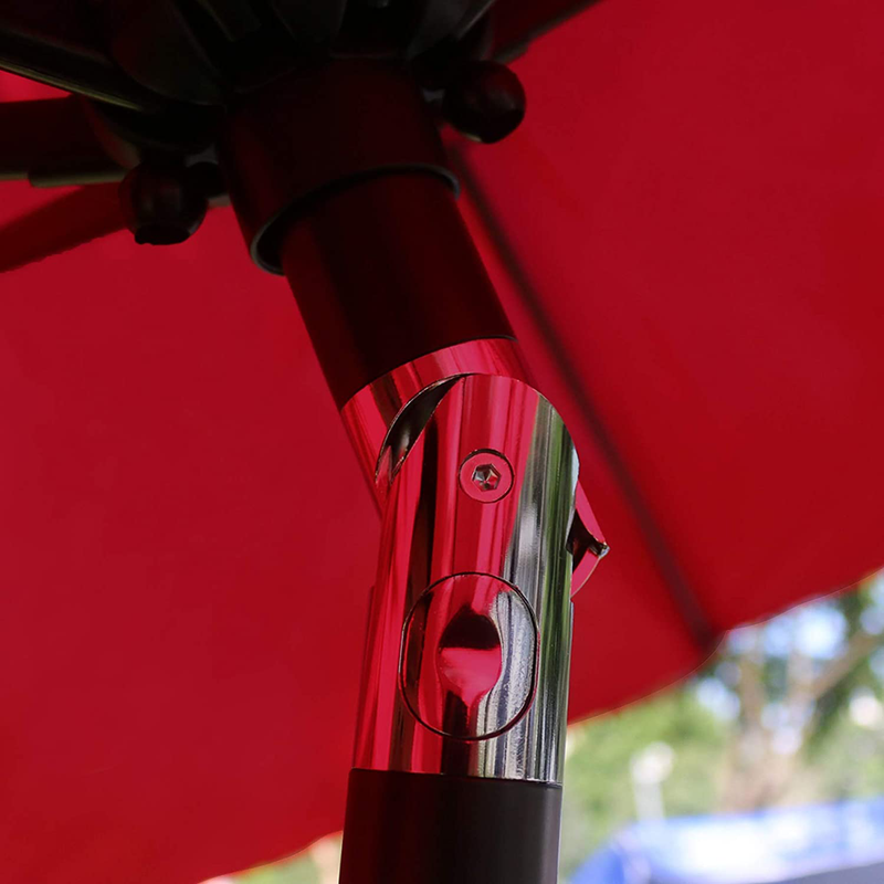 Sunnyglade 9' Patio Umbrella Outdoor Table Umbrella with 8 Sturdy Ribs (Red)