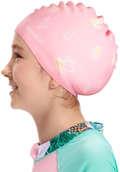 COPOZZ Kids/Adult Swim Caps, Silicone Waterproof Comfy Bathing Cap Swimming Hat for Long and Short Hair Sporting Goods > Outdoor Recreation > Boating & Water Sports > Swimming > Swim Caps COPOZZ Pink Cactus-5-12yrs  