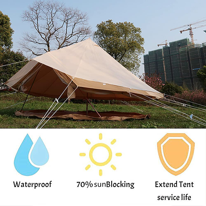 DANCHEL OUTDOOR Rain Fly Ripstop Camping Tent Tarp Waterproof, Portable Tent Rain Cover Sun Shelter for Yurt Tent Accessories Glamping Beige Sporting Goods > Outdoor Recreation > Camping & Hiking > Tent Accessories DANCHEL OUTDOOR   
