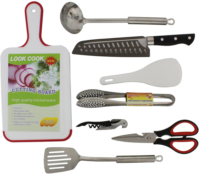 Redneck Convent Camping Utensils Outdoor Cooking Camping Accessories 8-Piece Kitchen Travel Cookware Set in Compact Portable Bag Sporting Goods > Outdoor Recreation > Camping & Hiking > Camping Tools Redneck Convent   