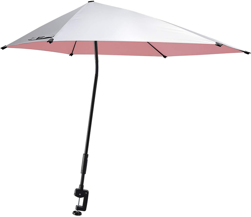 G4Free UPF 50+ Adjustable Beach Umbrella XL with Universal Clamp for Chair, Golf Cart, Stroller, Bleacher, Patio Home & Garden > Lawn & Garden > Outdoor Living > Outdoor Umbrella & Sunshade Accessories G4Free Pink  