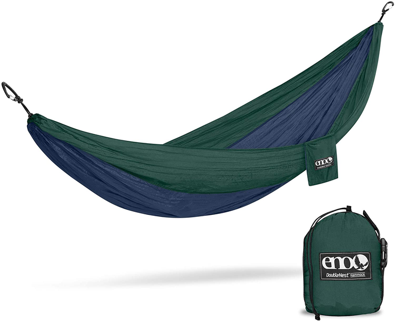 ENO, Eagles Nest Outfitters DoubleNest Lightweight Camping Hammock, 1 to 2 Person, Seafoam/Grey Home & Garden > Lawn & Garden > Outdoor Living > Hammocks ENO Navy/Forest Standard Packaging 