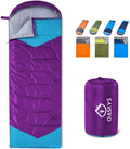 Oaskys Camping Sleeping Bag - 3 Season Warm & Cool Weather - Summer, Spring, Fall, Lightweight, Waterproof for Adults & Kids - Camping Gear Equipment, Traveling, and Outdoors  oaskys Purple 29.5in x 86.6" 
