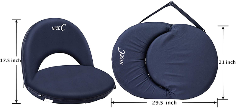 Nice C Stadium Seats, Bleacher Chairs, 10-Posisition Reclining Waterproof Cushion, Ultralight, Foldable, Extra Thick Padding, with Shoulder Strap & Net Pocket Sporting Goods > Outdoor Recreation > Camping & Hiking > Camp Furniture Nice C   