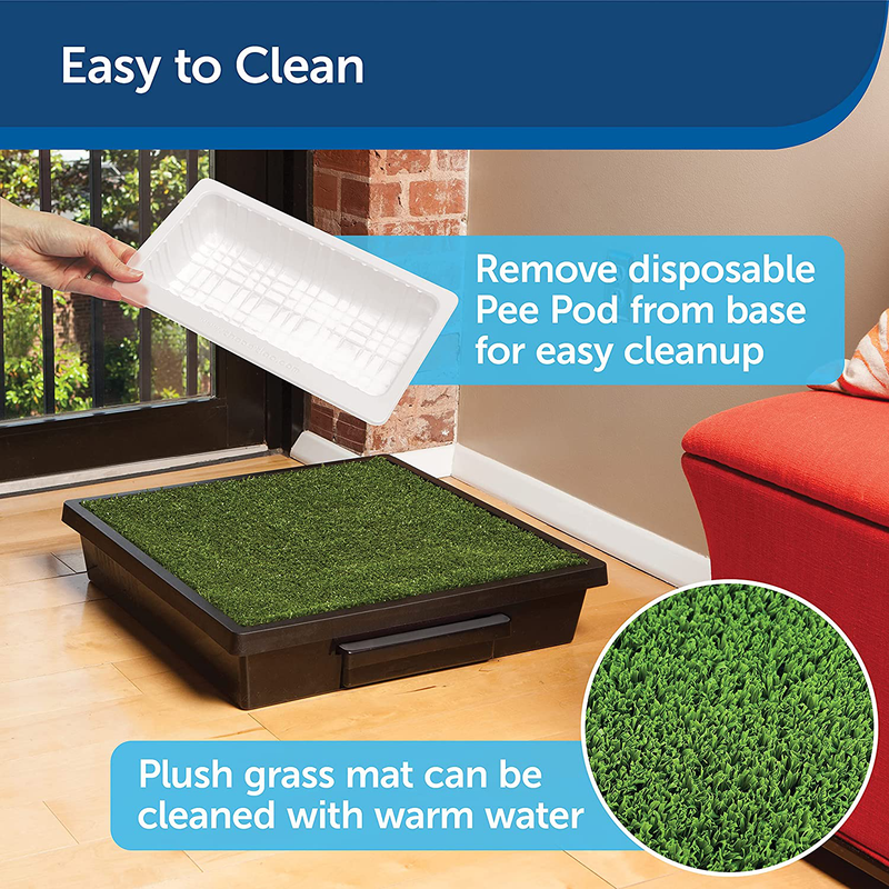 PetSafe Pet Loo Portable Outdoor or Indoor Dog Potty - Dog Grass Pad with Tray - Alternative to Puppy Pads - Easy to Clean Dog Potty Grass, Absorbent Wee Sponge, Pee Pod - Small, Medium, Large Animals & Pet Supplies > Pet Supplies > Dog Supplies > Dog Diaper Pads & Liners PetSafe   