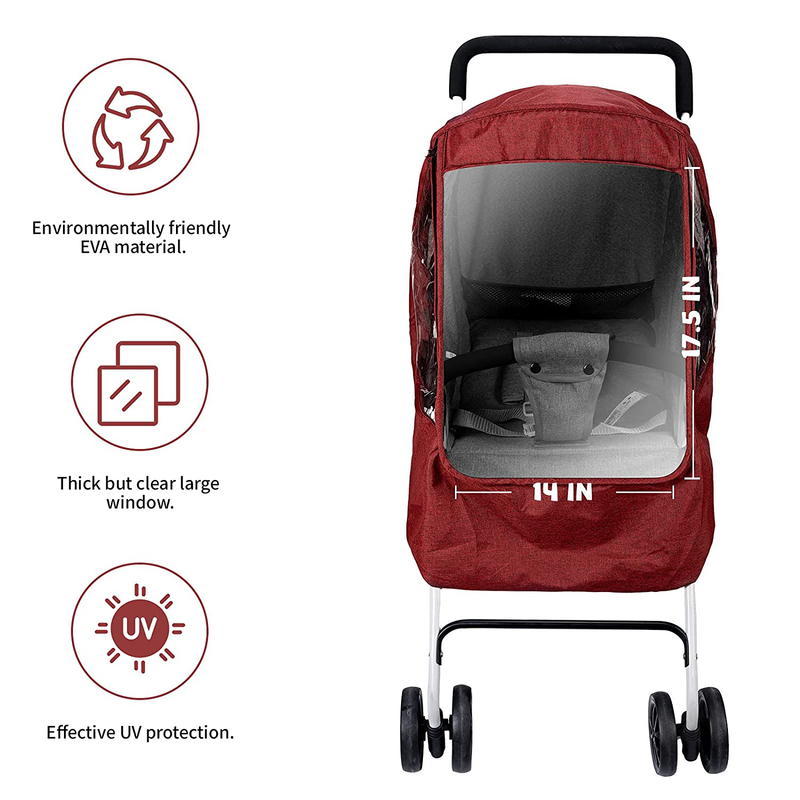Gihims Universal Baby Stroller Accessories，Stroller Rain Cover & Mosquito Net,Waterproof,Windproof Protection,Travel Umbrella Cover for Most Strollers,Outdoor Use，Easy to Install and Remove