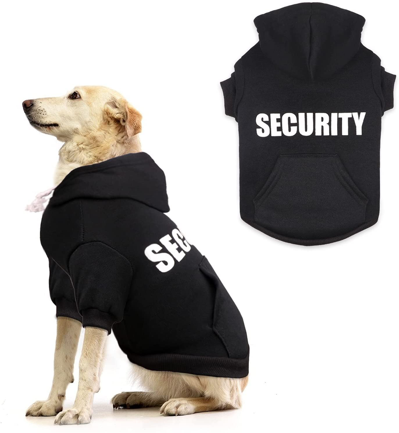 Dog Hoodie Security Dog Sweater Soft Brushed Fleece Dog Clothes Dog Hoodie Sweatshirt with Pocket for Small Medium Large Dogs Animals & Pet Supplies > Pet Supplies > Dog Supplies > Dog Apparel Uteuvili Large  