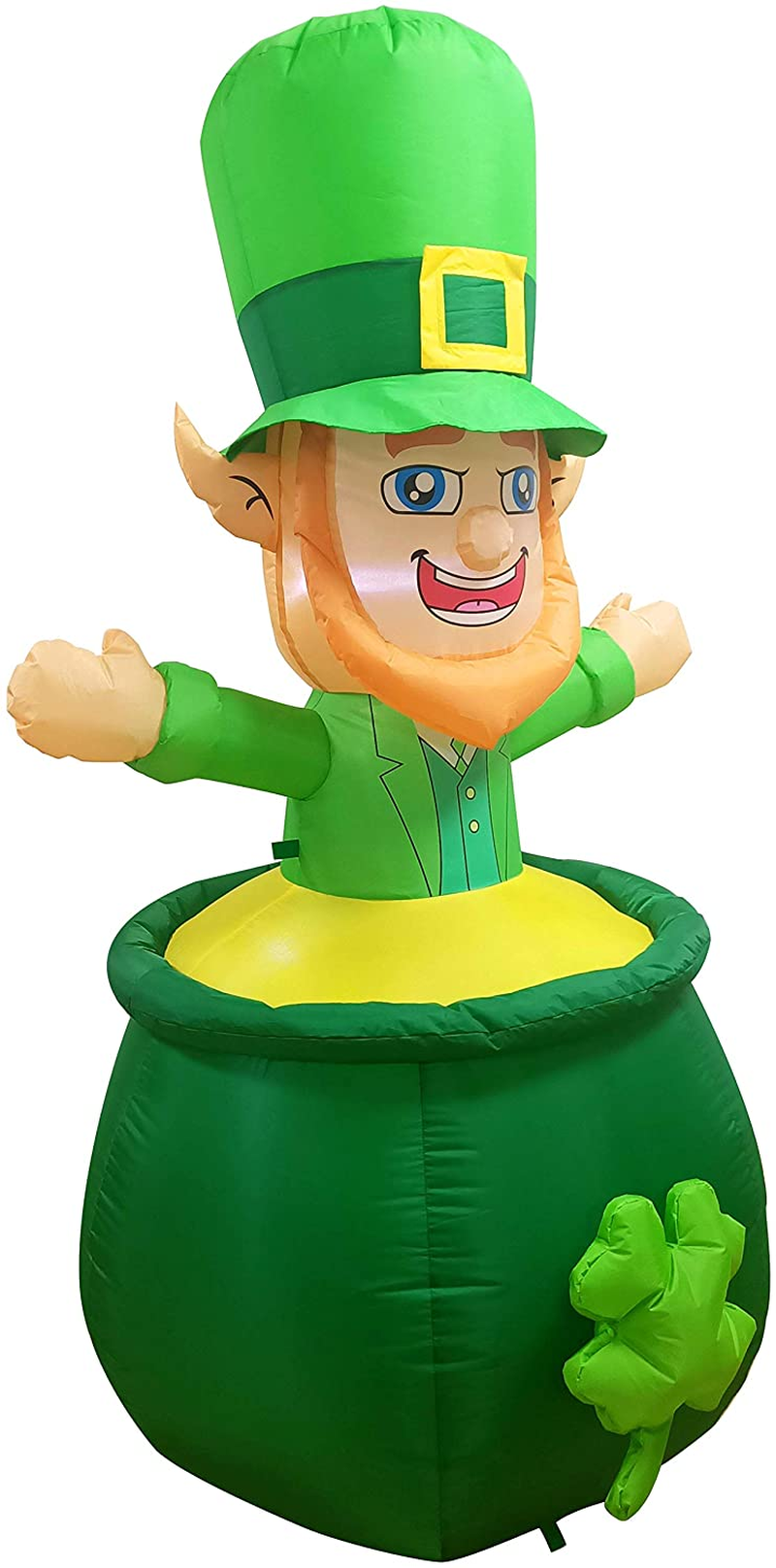 Joiedomi 6 FT St Patricks Day Inflatable Leprechaun in Cauldron Pot of Gold Coin Inflatable Yard Decorations with LED Light Build-In Arts & Entertainment > Party & Celebration > Party Supplies Joiedomi   