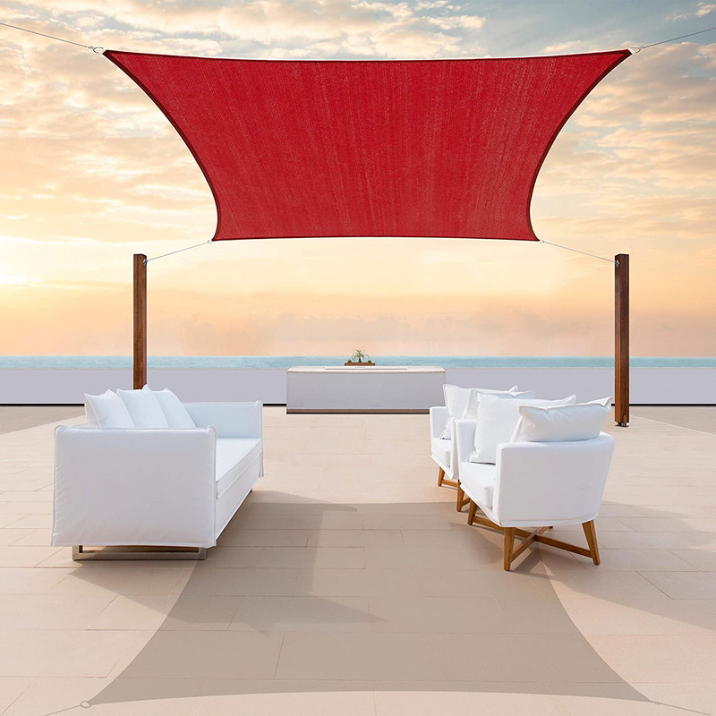 ColourTree 8' x 16' Beige Rectangle Sun Shade Sail Canopy Awning Fabric Cloth Screen - UV Block UV Resistant Heavy Duty Commercial Grade - Outdoor Patio Carport - (We Make Custom Size) Home & Garden > Lawn & Garden > Outdoor Living > Outdoor Umbrella & Sunshade Accessories ColourTree Red 12' x 20' 