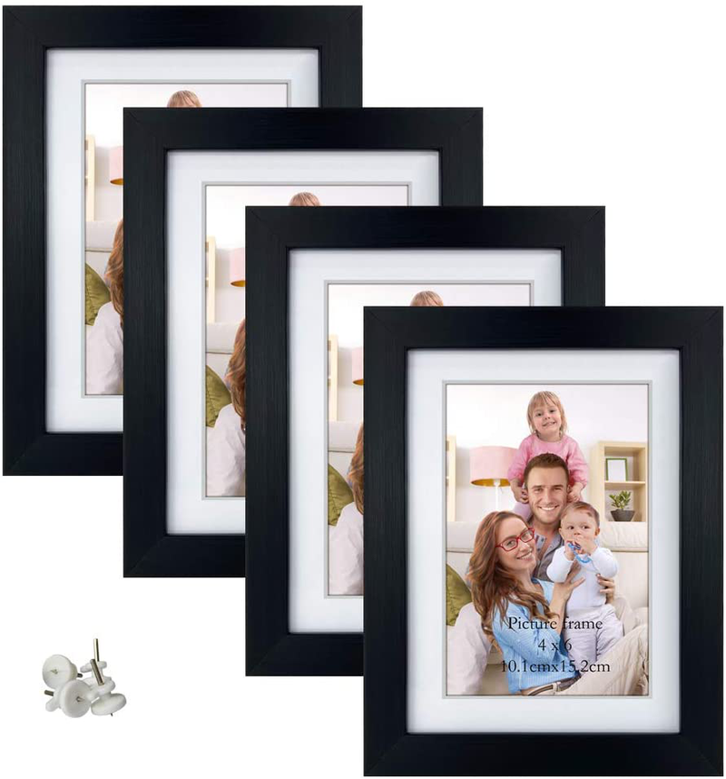 Giftgarden 8x10 Picture Frame Black with Mat, Matted to 8 x 10’ Photo for Wall or Tabletop Decor, Set of 4 Home & Garden > Decor > Picture Frames Giftgarden 4x6  