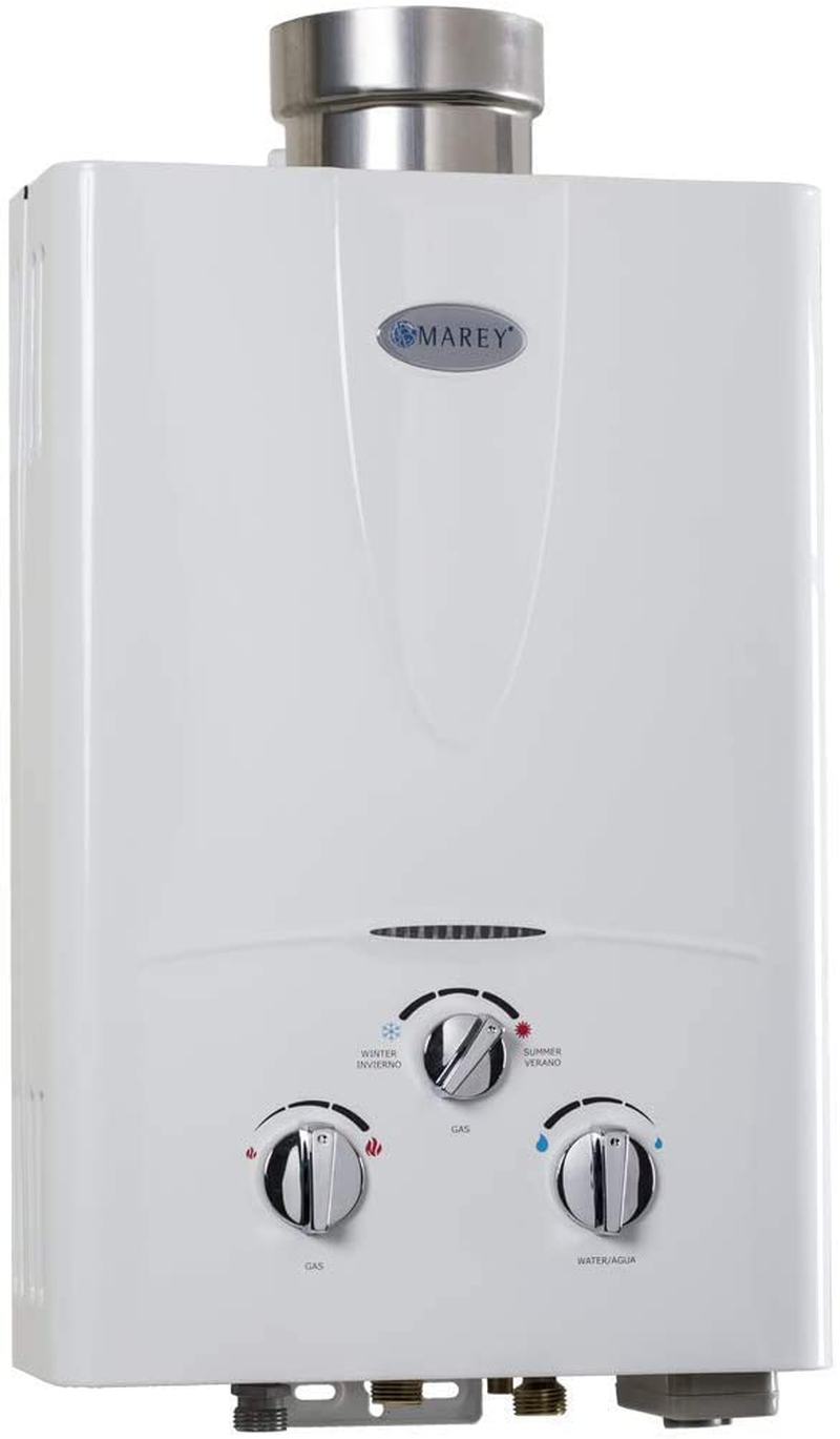 Marey GA10LP Power 10L 3.1 GPM Propane Gas Tankless Water Heater, Liquid, White Sporting Goods > Outdoor Recreation > Camping & Hiking > Camping Tools Marey White  