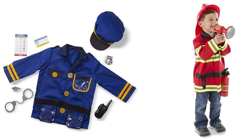 Melissa & Doug Police Officer Role Play Costume Dress-Up Set (8 pcs) Blue, 17.5" x 24" x 0.75" Packaged Apparel & Accessories > Costumes & Accessories > Costumes Melissa & Doug Frustration-free Packaging Police Officer + Fire Chief 