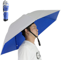 NEW-Vi Fishing Umbrella Hat Folding Sun Rain Cap Adjustable Multifunction Outdoor Headwear Home & Garden > Lawn & Garden > Outdoor Living > Outdoor Umbrella & Sunshade Accessories NEW-Vi Silver/Blue(Single layer) 2Pcs  