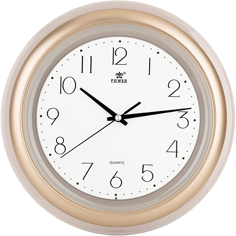 LAIGOO 10 Inch Modern Wall Clock, Decorative Non-Ticking Silent Wall Clock Battery Operated Analog Clock Round for Bedroom, Kitchen, School, Office (White) Home & Garden > Decor > Clocks > Wall Clocks LAIGOO Gold 12 Inch 