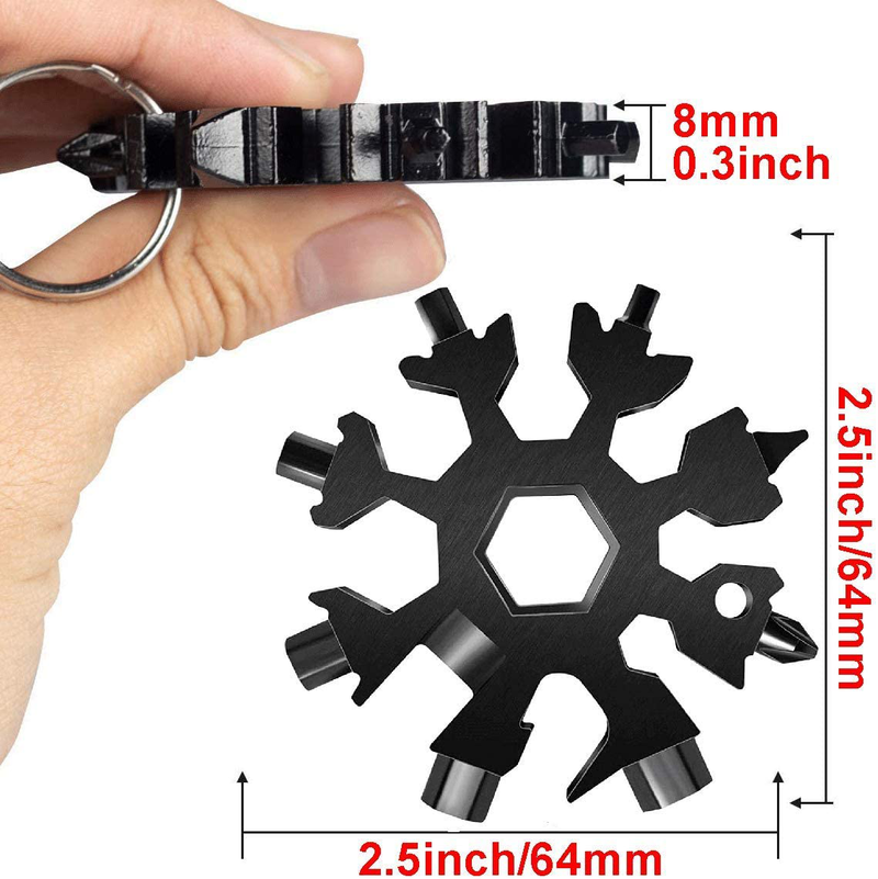 Multitool Camping Accessories Survival Gear Equipment 18 in 1 Snowflake Multi Tool, Stainless Steel Bottle Opener/Flat Phillips Screwdriver Kit/Wrench, Pocket Multitool Christmas Gift for Outdoor Sporting Goods > Outdoor Recreation > Camping & Hiking > Camping Tools KISSHAKE   
