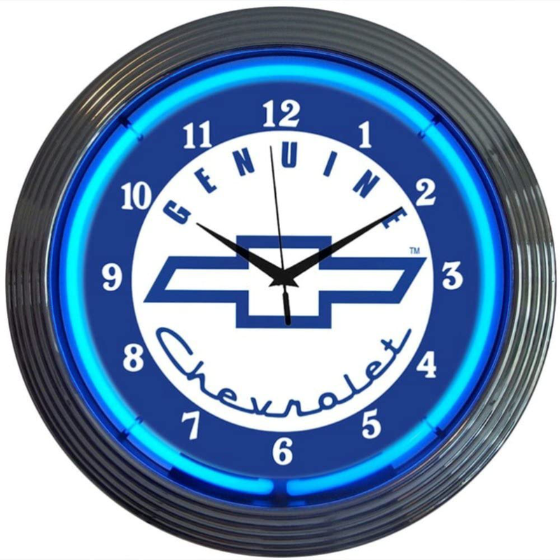 Neonetics Cars and Motorcycles Genuine Chevrolet Neon Wall Clock, 15-Inch, Blue Chevy Home & Garden > Decor > Clocks > Wall Clocks Neonetics   