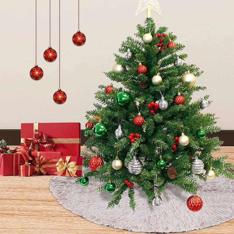 Joiedomi 48 Inch Faux Fur Tree Skirt Brown Christmas Tree Skirt, Soft Classic Fluffy Faux Fur Tree Skirt for Christmas Tree Decorations Home & Garden > Decor > Seasonal & Holiday Decorations > Christmas Tree Skirts Joiedomi   