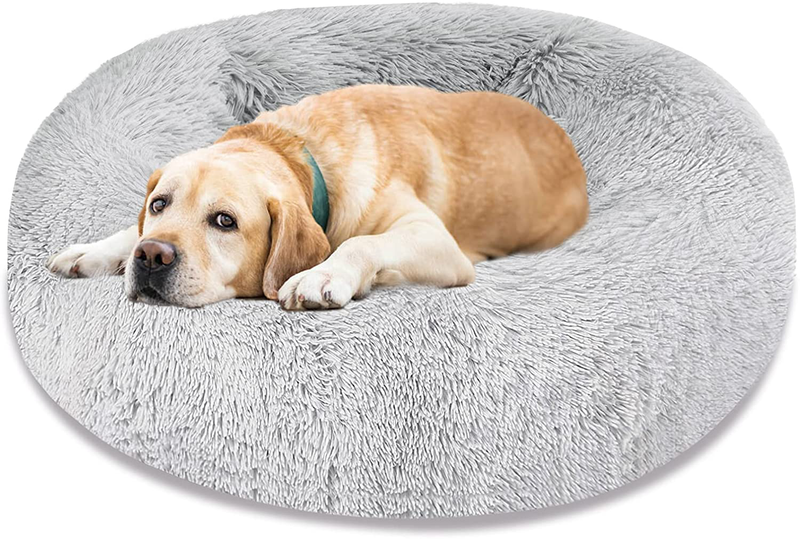 Dog Bed & Cat Bed, Calming Anti-Anxiety Donut Dog Cuddler Bed, Machine Washable round Pet Bed, Comfy Faux Fur Plush Dog Cat Bed for Small Medium Large Dogs and Cats Animals & Pet Supplies > Pet Supplies > Dog Supplies > Dog Beds Uneam   