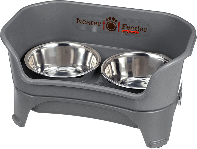 Neater Feeder Express Elevated Dog and Cat Bowls - Raised Pet Dish - Stainless Steel Food and Water Bowls for Small to Large Dogs and Cats Animals & Pet Supplies > Pet Supplies > Dog Supplies Neater Feeder Gunmetal M/L (for Med to Lg Dogs) 