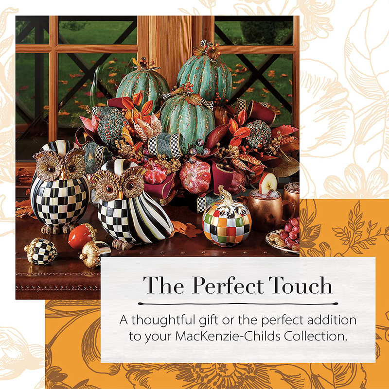 MacKenzie-Childs Small Autumn Naturals Turkey, Shelf Decor and Home Decoration for Living Rooms, Kitchens, and Bedrooms