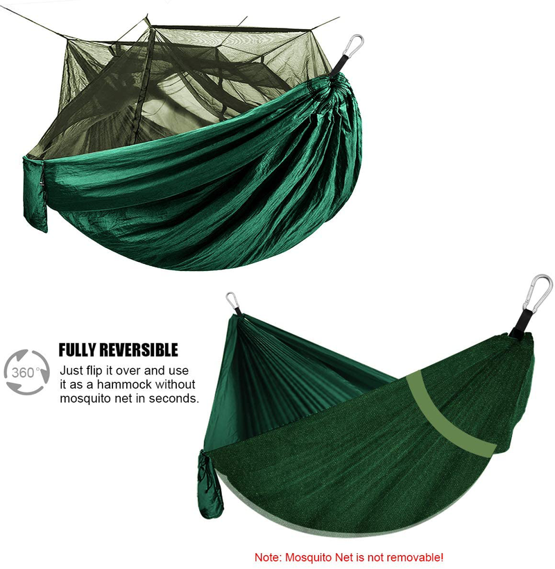 Grassman Bug Net Camping Hammock, Single Camping Hammock with Tree Ropes, Portable Parachute Nylon Hammock for Indoor and Outdoor Camping, Backpacking, Travel, Hiking, Beach Home & Garden > Lawn & Garden > Outdoor Living > Hammocks Grassman   