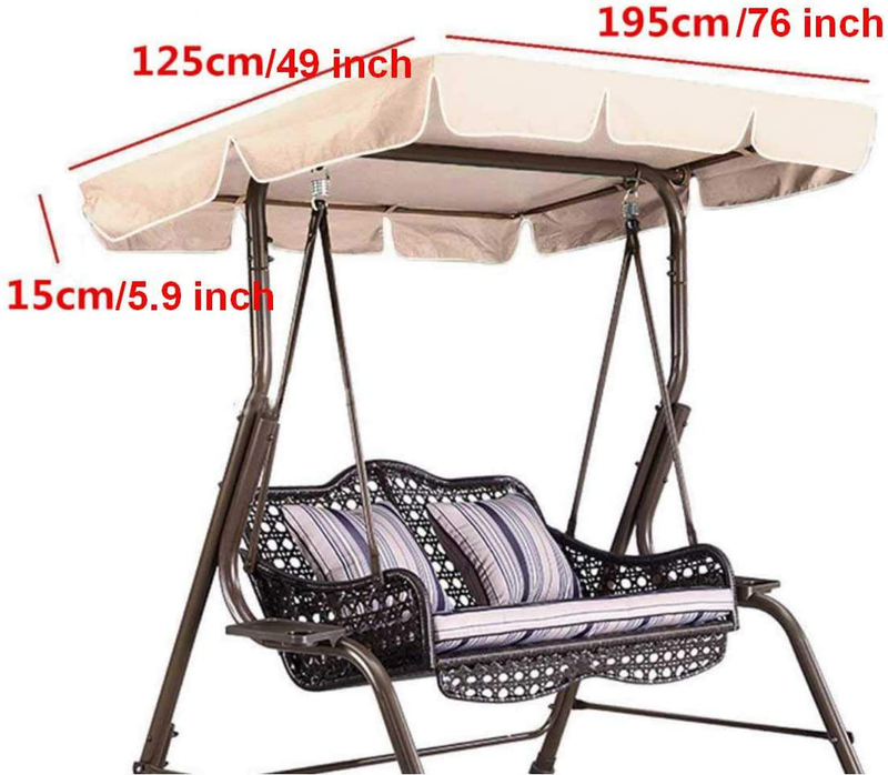 skyfiree Patio Swing Canopy Replacement Cover Waterproof 600D Polyester - 2 Years Warranty - Canopy Top Cover 76x49 Inch Replacement Canopy UV Block Garden Outdoor Porch Patio Swing Beige Home & Garden > Lawn & Garden > Outdoor Living > Porch Swings skyfiree   