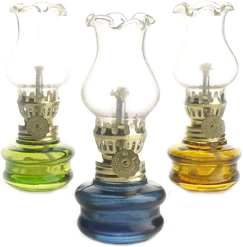 Purism Style- 4 inch Tall Glass Kerosene Oil Lamp Lantern (Set of 3) Home & Garden > Lighting Accessories > Oil Lamp Fuel Purism Style   