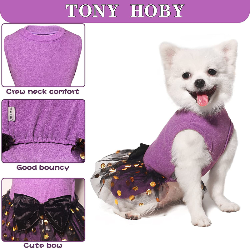 TONY HOBY Dog Sweater Dresses, Pet Sweater with Leash Hole, Houndstooth Pattern Dog Pullover Warm Sweater Vest Skirt for Fall Winter Animals & Pet Supplies > Pet Supplies > Cat Supplies > Cat Apparel TONY HOBY   
