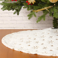 Sattiyrch Halloween Tree Skirt, Holiday Decoration for Christmas Tree (Black and White, 48in) Home & Garden > Decor > Seasonal & Holiday Decorations > Christmas Tree Skirts Sattiyrch Golden Sonwflakes 48in 