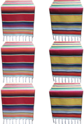 Mexican Serape Table Runner for Mexican Theme Party, Cinco de Mayo Fiesta Party, Day of Death Decorations, Falsa Classic Striped Fringe Pattern Cotton Blanket, Red,14x84 inches Home & Garden > Decor > Seasonal & Holiday Decorations& Garden > Decor > Seasonal & Holiday Decorations Toaroa Red and Yellow 6 