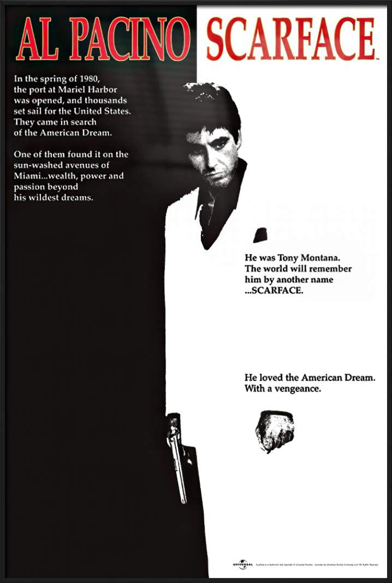 POSTER STOP ONLINE Scarface - Framed Movie Poster/Print (Regular Style) (Size 24" X 36") Home & Garden > Decor > Artwork > Posters, Prints, & Visual Artwork POSTER STOP ONLINE   