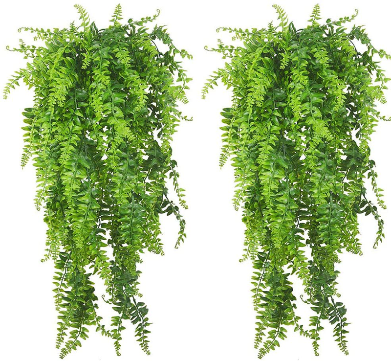PINVNBY Reptile Plants Hanging Fake Vines Boston Climbing Terrarium Plant with Suction Cup for Bearded Dragons Lizards Geckos Snake Pets Hermit Crab and Tank Habitat Decorations Animals & Pet Supplies > Pet Supplies > Reptile & Amphibian Supplies PINVNBY 2 Count (Pack of 1)  