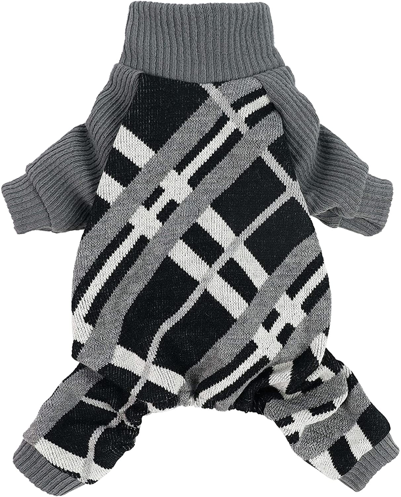 Fitwarm Bear Dog Pajamas Thermal Knitted Pet Clothes Puppy Sweater Coat Doggie Turtleneck PJS Lightweight Doggy Pullover Outfits Cat Jumpsuits Pink Animals & Pet Supplies > Pet Supplies > Dog Supplies > Dog Apparel Fitwarm Black XS 